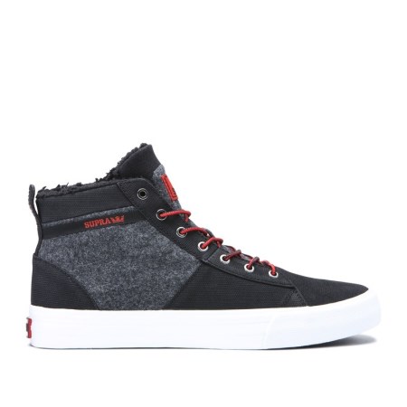 Supra Stacks Mid Mens High Tops Shoes Black UK 18XZD